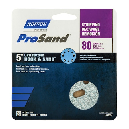 Norton Abrasives 8 Hole, Ceramic Alumina, 80 Grit, Coated Type 07660768354